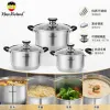 Conjunto de utensilios de cocina multifuncional conjunto de utensilios de cocina para uso doméstico sopa y fritura olla y olla combinación resistente al calor durable utensilios de cocina prácticos caja de regalo HR166-1 details Picture